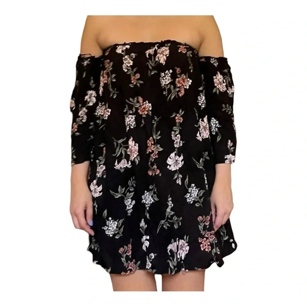 Angie Cold Shoulder Above Knee Floral Mini Dresses‎ New Medium - Picture 2 of 6